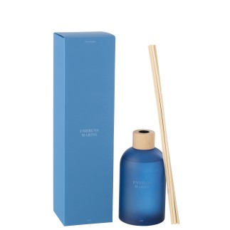 Bougie parfumée « Embruns Marins » dans pot bleu 9.5x9.5x35.5 cm